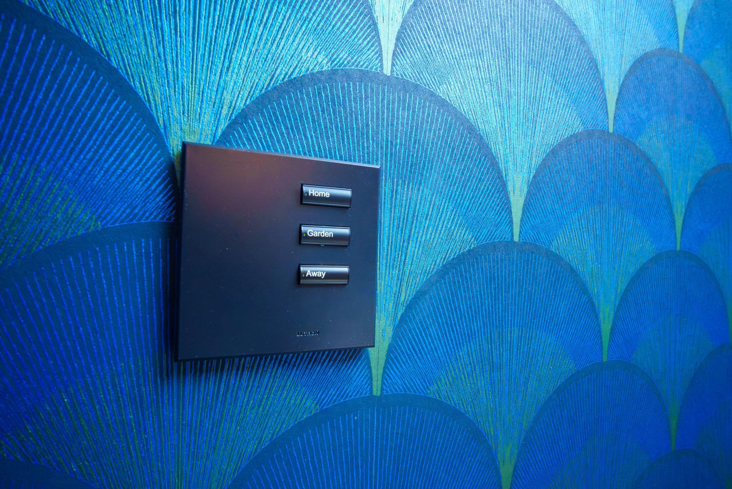 Flush Lutron keypad integrated with Control 4 home automation