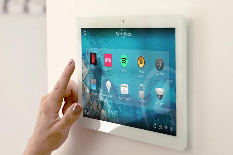 Control 4 in wall tablet interface