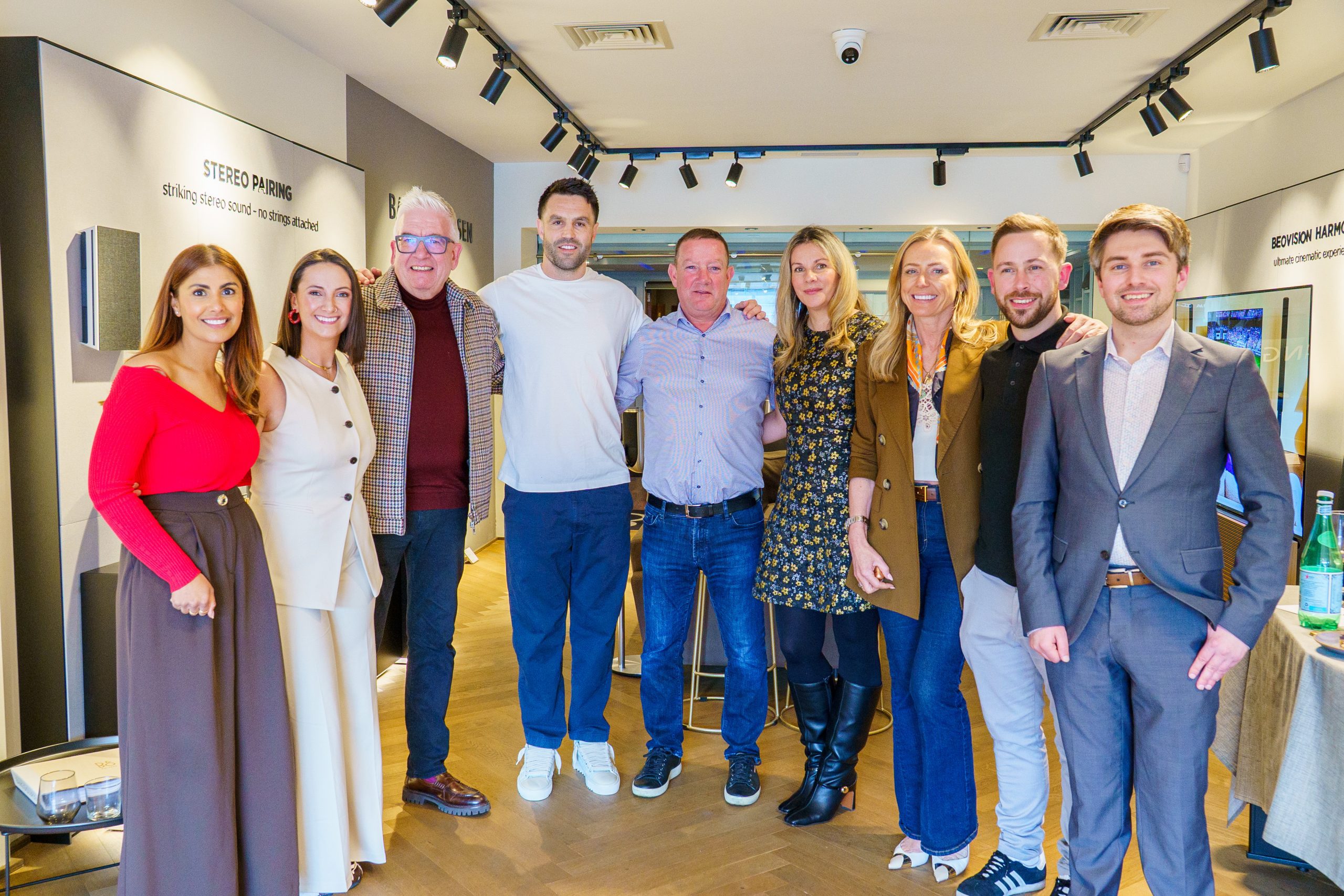 The Bang & Olufsen team with Conor Murray and Marie Crowe
